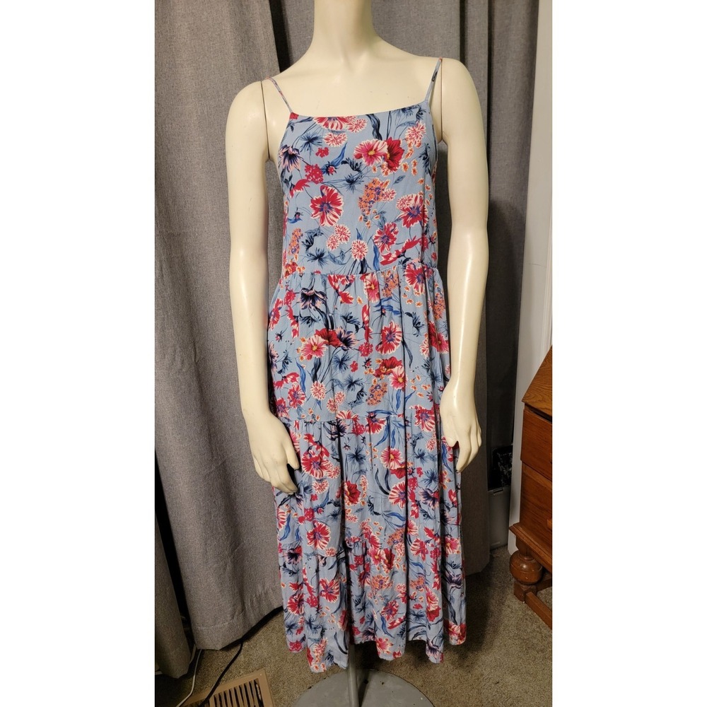 Matty M. Tiered Floral Fairy Like Midi Dress With Spaghetti Straps Size M‎